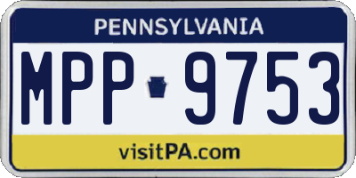 PA license plate MPP9753