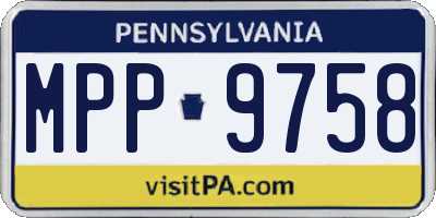 PA license plate MPP9758