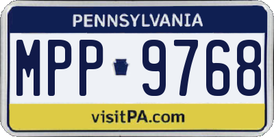 PA license plate MPP9768