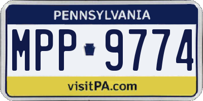 PA license plate MPP9774