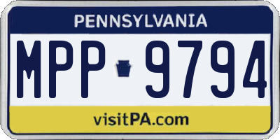 PA license plate MPP9794