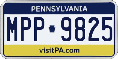 PA license plate MPP9825