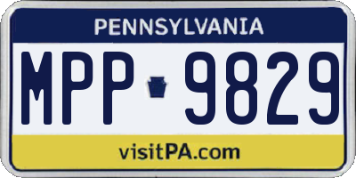 PA license plate MPP9829