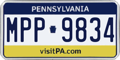 PA license plate MPP9834