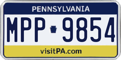 PA license plate MPP9854