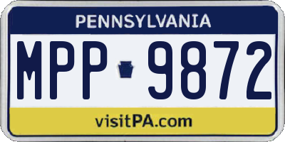 PA license plate MPP9872