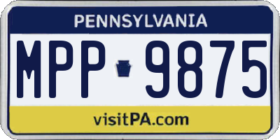 PA license plate MPP9875