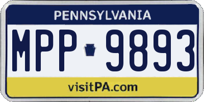 PA license plate MPP9893