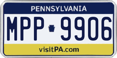 PA license plate MPP9906