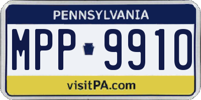 PA license plate MPP9910