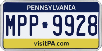 PA license plate MPP9928