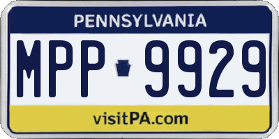 PA license plate MPP9929