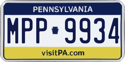 PA license plate MPP9934