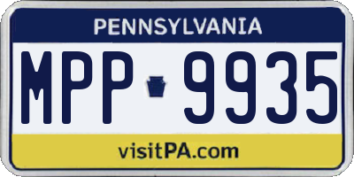 PA license plate MPP9935
