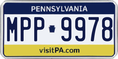 PA license plate MPP9978