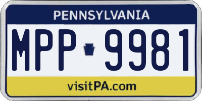 PA license plate MPP9981