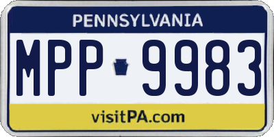 PA license plate MPP9983