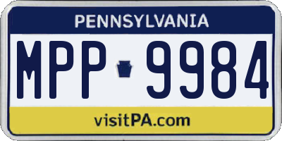 PA license plate MPP9984