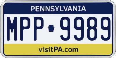 PA license plate MPP9989