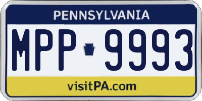 PA license plate MPP9993