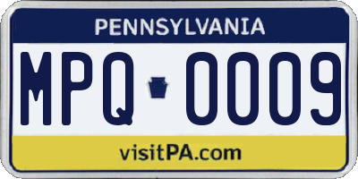 PA license plate MPQ0009