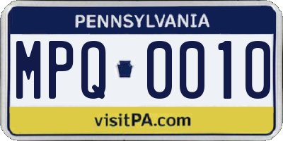 PA license plate MPQ0010