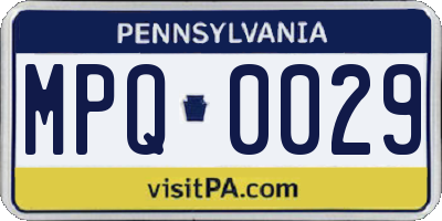 PA license plate MPQ0029
