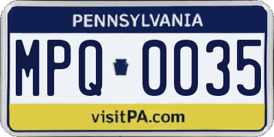 PA license plate MPQ0035
