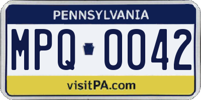 PA license plate MPQ0042
