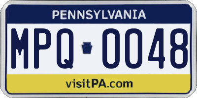 PA license plate MPQ0048