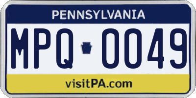 PA license plate MPQ0049