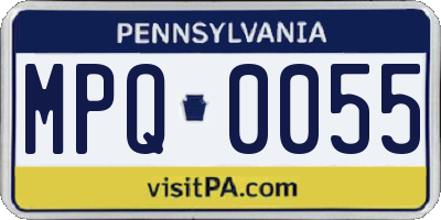 PA license plate MPQ0055