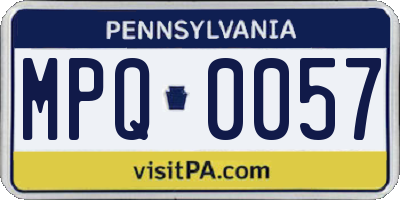 PA license plate MPQ0057