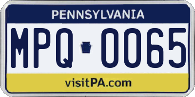 PA license plate MPQ0065