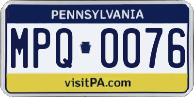 PA license plate MPQ0076