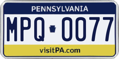 PA license plate MPQ0077