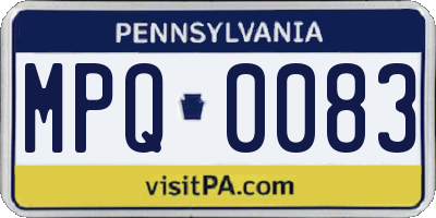PA license plate MPQ0083