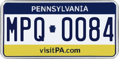 PA license plate MPQ0084