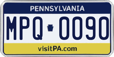 PA license plate MPQ0090