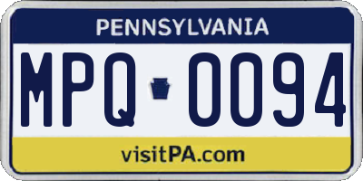 PA license plate MPQ0094