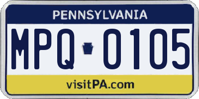 PA license plate MPQ0105