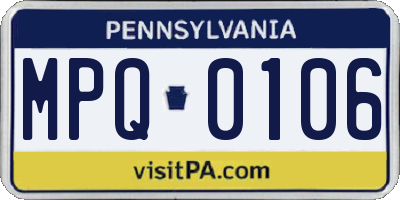 PA license plate MPQ0106