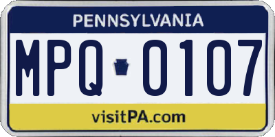 PA license plate MPQ0107