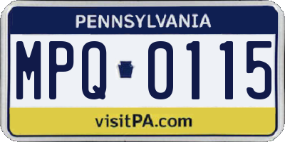 PA license plate MPQ0115