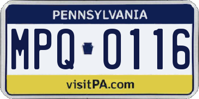 PA license plate MPQ0116