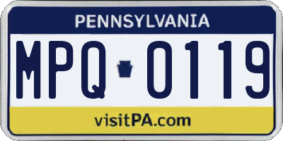 PA license plate MPQ0119