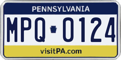 PA license plate MPQ0124