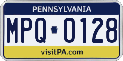 PA license plate MPQ0128