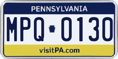 PA license plate MPQ0130