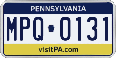 PA license plate MPQ0131